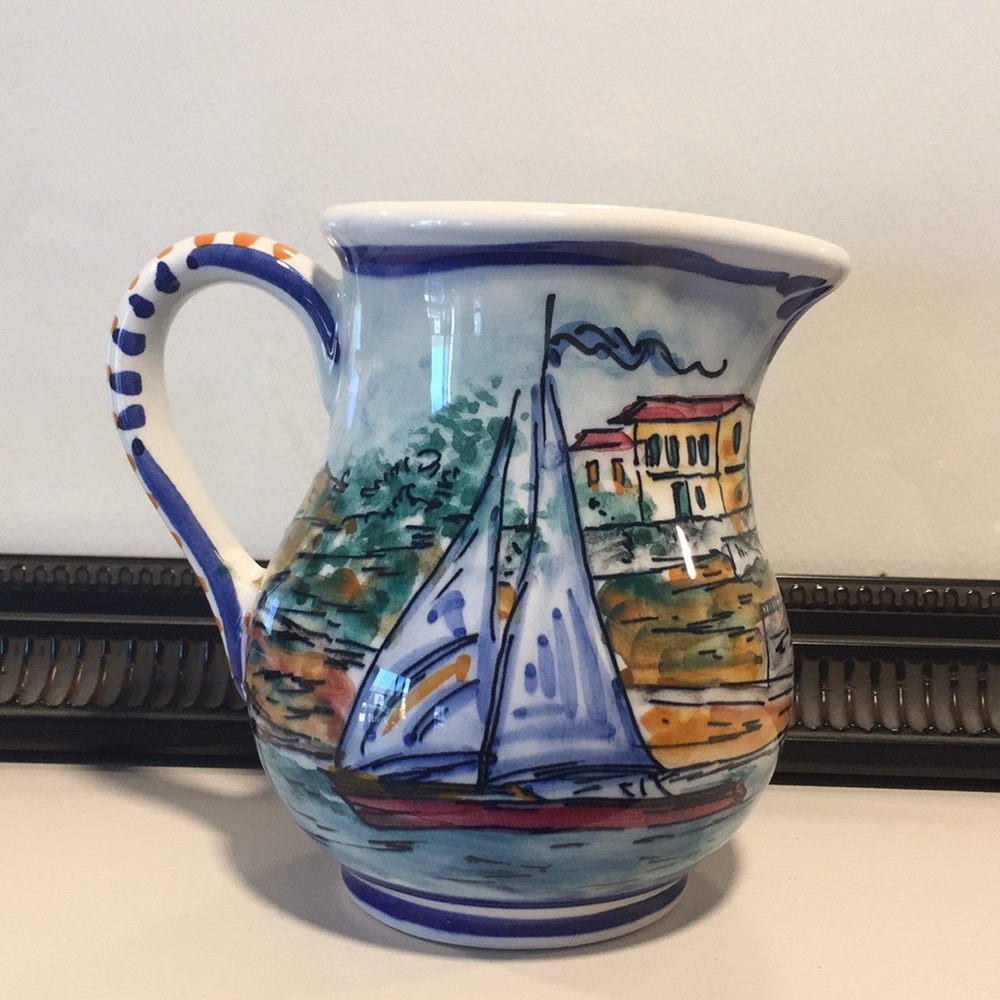 Hand Painted In Greece Small Creamer/Pitcher